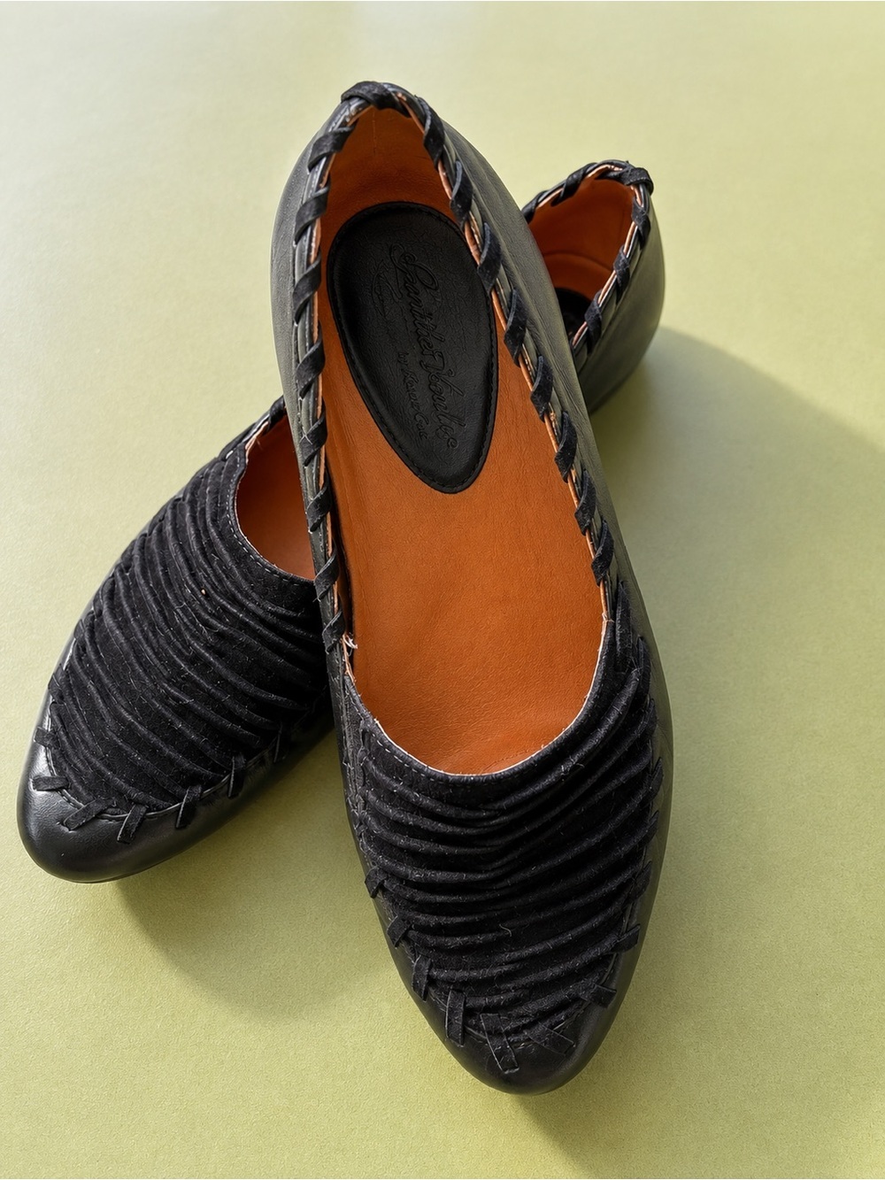 Earthies Women’s Black Leather & Velvet Slip-On Loafers 6.5 - Picture 3 of 8